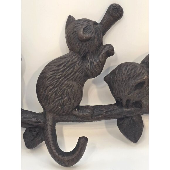 Vintage Cat Cast Iron Tail Hook Wall Hanger - Picture 5 of 8